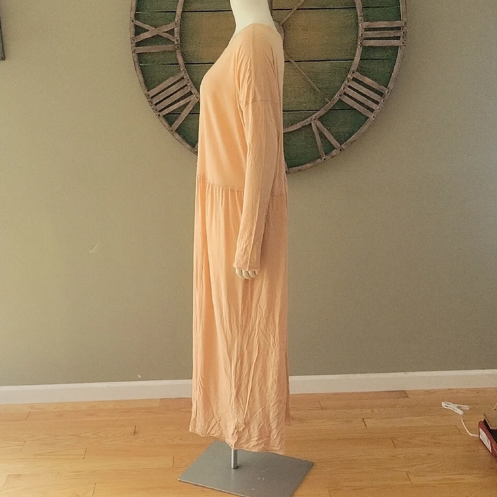 Free People Beach Cameron Elegant Peach Long Sleeve Maxi  Dress - Picture 4 of 15